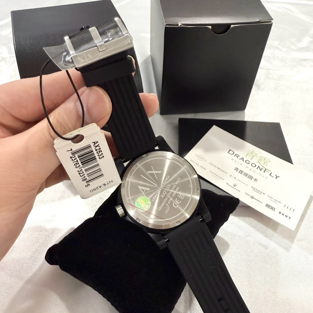 【AX｜全新】現貨 ARMANI EXCHANGE 手錶 石英錶 男款 公司貨 橡膠錶｜Little Bee 小蜜蜂精品-細節圖3
