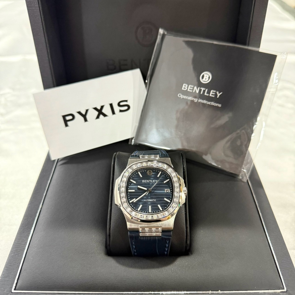 【賓利｜全新】現貨 BENTLEY 手錶 機械錶 男錶 鸚鵡螺款 鑽框 專櫃保固 皮錶｜Little Bee 小蜜蜂精品-細節圖2