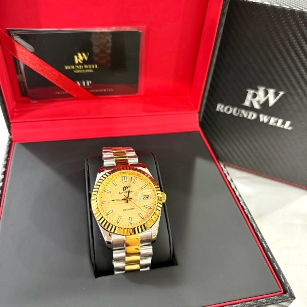 【浪威｜全新】現貨 ROUND WELL 手錶 機械錶 男錶 蠔式 蜂巢面 鋼錶｜Little Bee 小蜜蜂精品-細節圖2