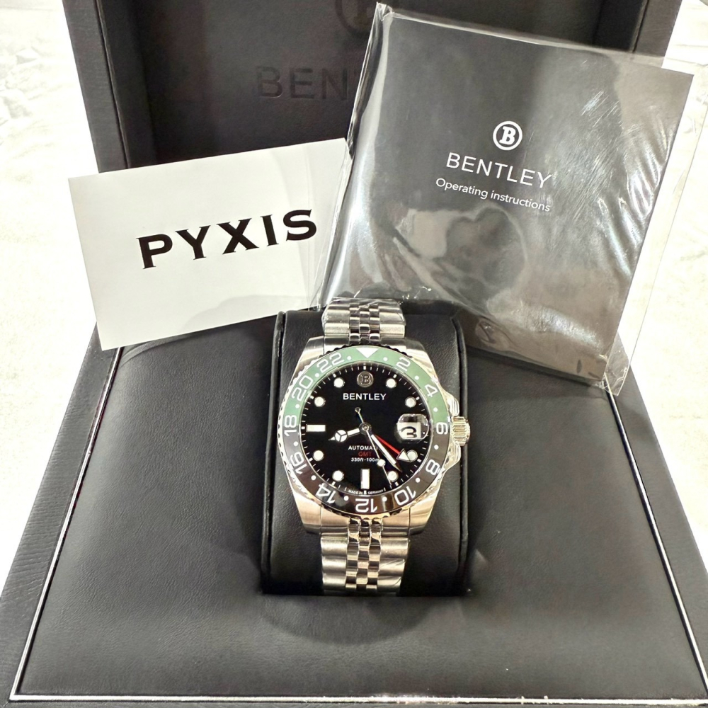 【賓利｜全新】現貨 BENTLEY 手錶 機械錶 男錶 海神 綠黑水鬼 專櫃保固 鋼錶｜Little Bee 小蜜蜂精品-細節圖2