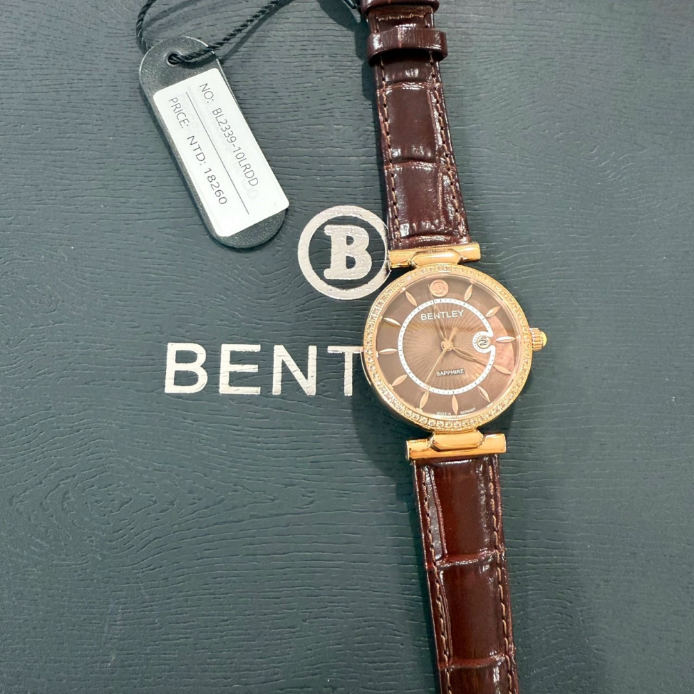 【賓利｜全新】現貨 BENTLEY 手錶 機械錶 女錶 鑽框 漆皮款 專櫃保固 皮錶｜Little Bee 小蜜蜂精品-細節圖2