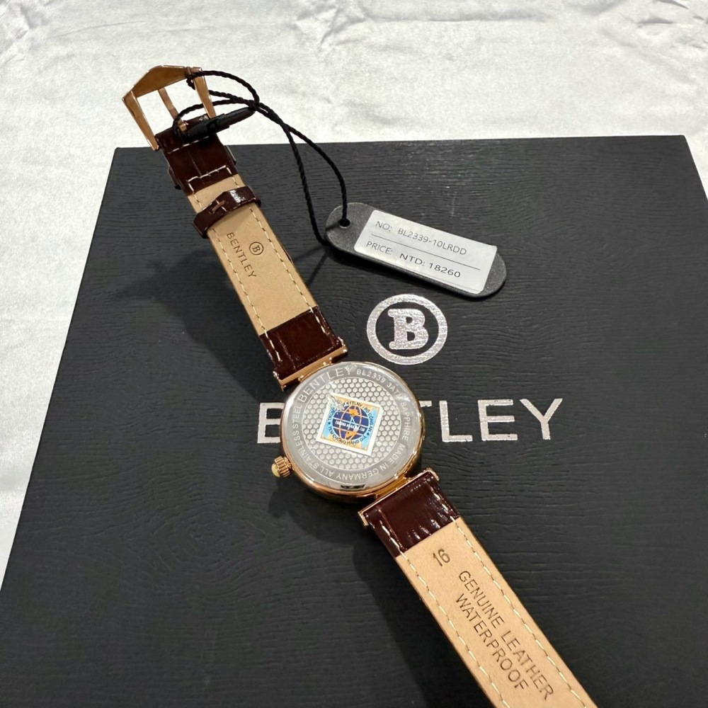 【賓利｜全新】現貨 BENTLEY 手錶 機械錶 女錶 鑽框 漆皮款 專櫃保固 皮錶｜Little Bee 小蜜蜂精品-細節圖4