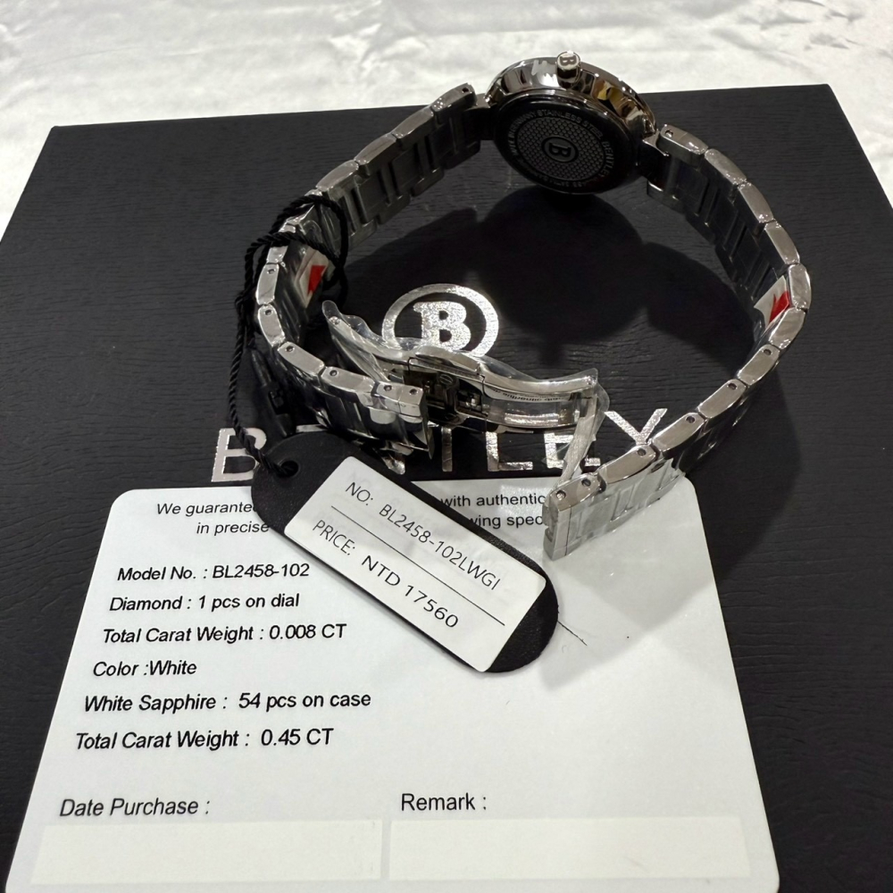 【賓利｜全新】現貨 BENTLEY 手錶 機械錶 女錶 綠面 真鑽保卡 專櫃保固 鋼錶｜Little Bee 小蜜蜂精品-細節圖3