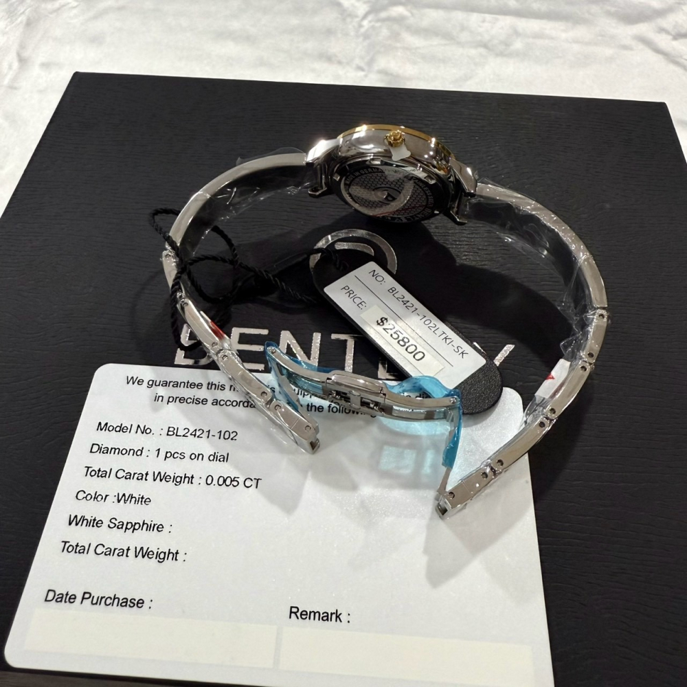 【賓利｜全新】現貨 BENTLEY 手錶 石英錶 女錶 黃貝面 單真鑽 專櫃保固 鋼錶｜Little Bee 小蜜蜂精品-細節圖3