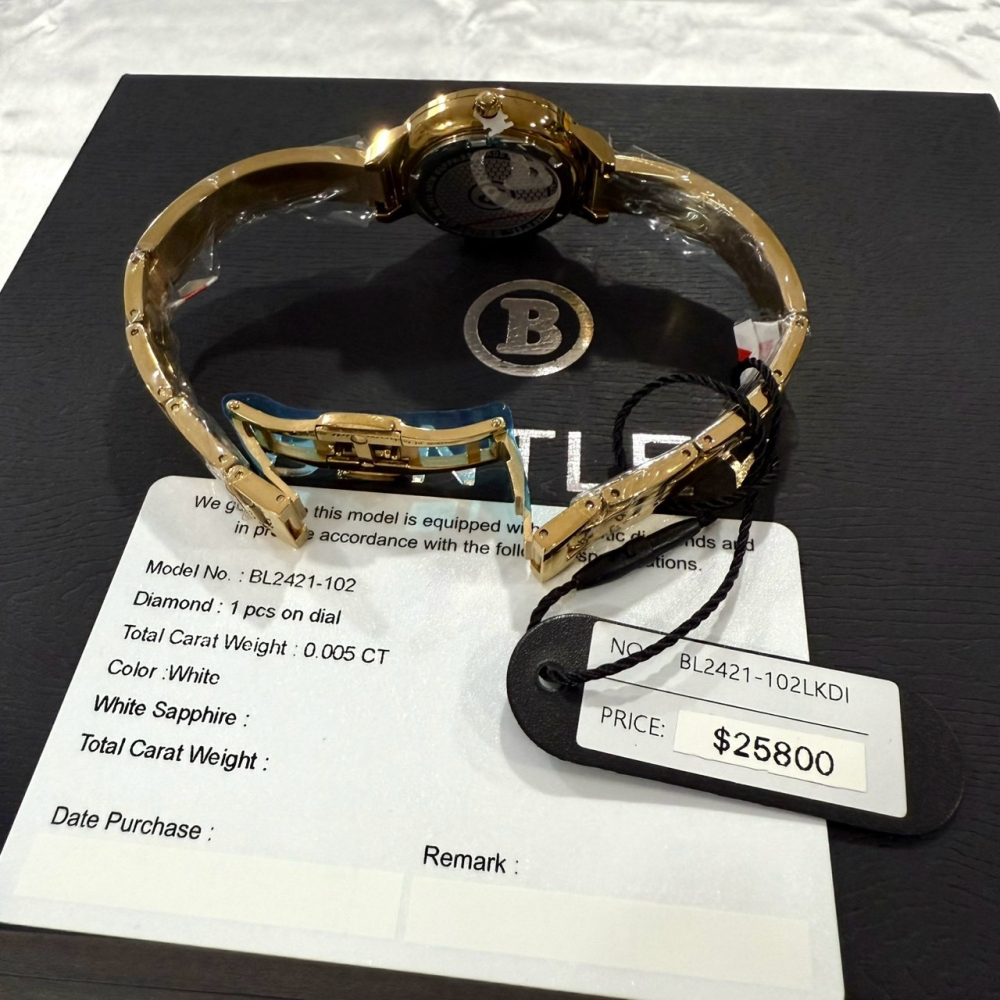【賓利｜全新】現貨 BENTLEY 手錶 石英錶 女錶 咖貝面 單真鑽 專櫃保固 鋼錶｜Little Bee 小蜜蜂精品-細節圖3