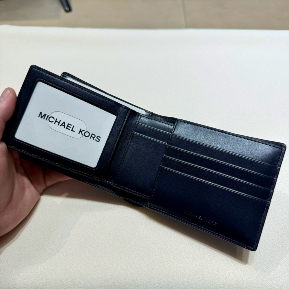 【MK｜全新】現貨 MICHAEL KORS 錢包 短夾 二合一 藍 防刮紋 八卡短夾｜Little Bee 小蜜蜂精品-細節圖3