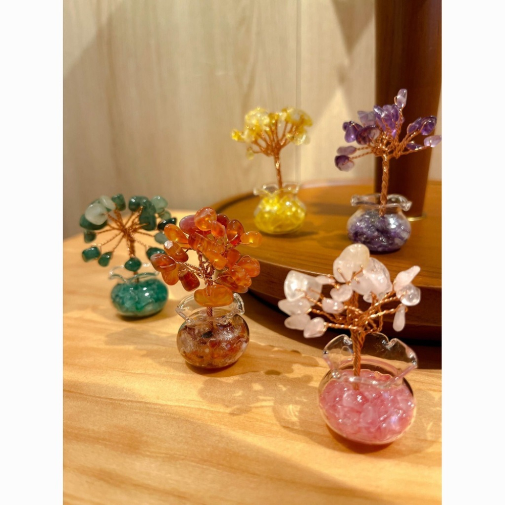 水晶發財樹 迷你碎石飾品擺件-細節圖4