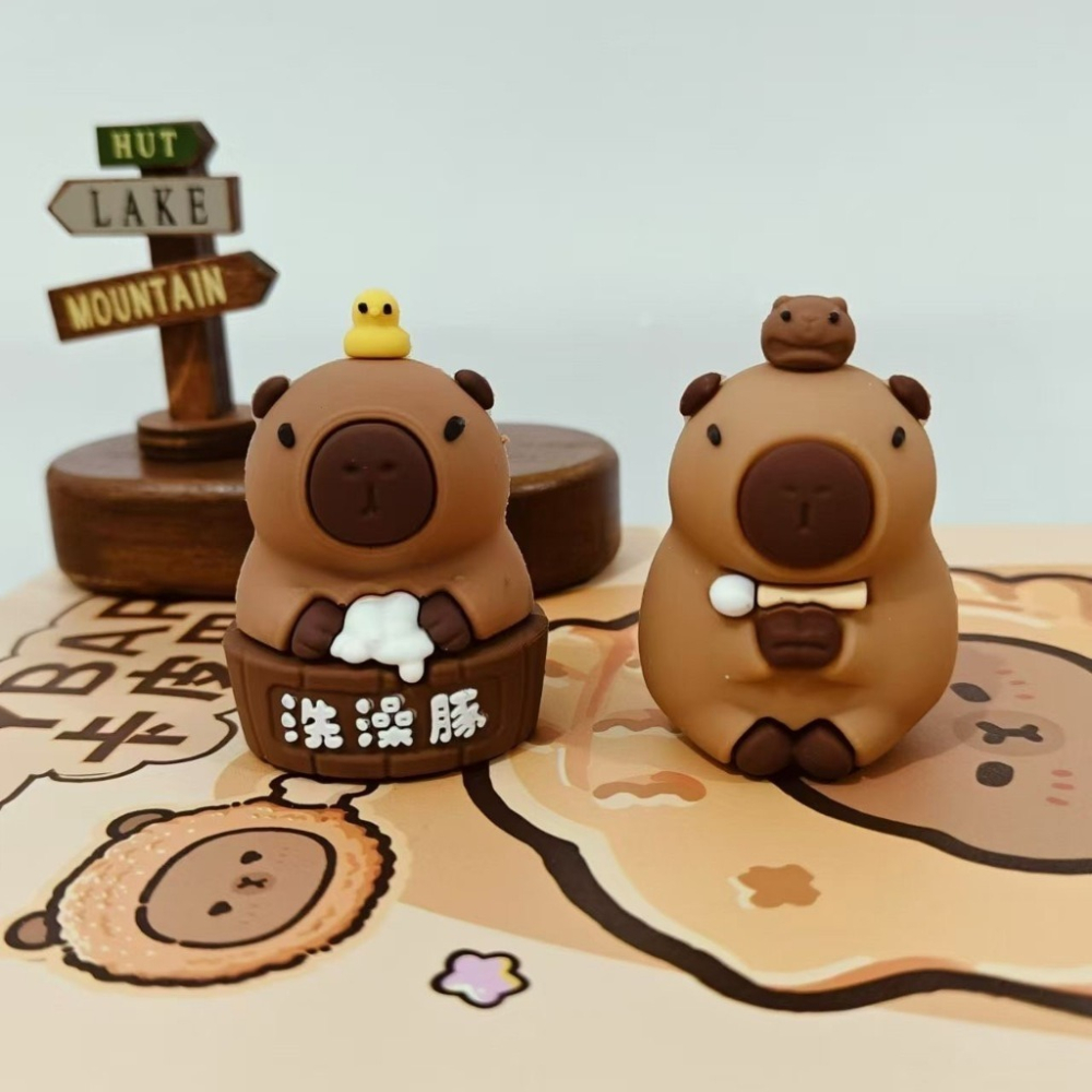 卡皮巴拉擺件 水豚君桌面公仔飾品-細節圖6