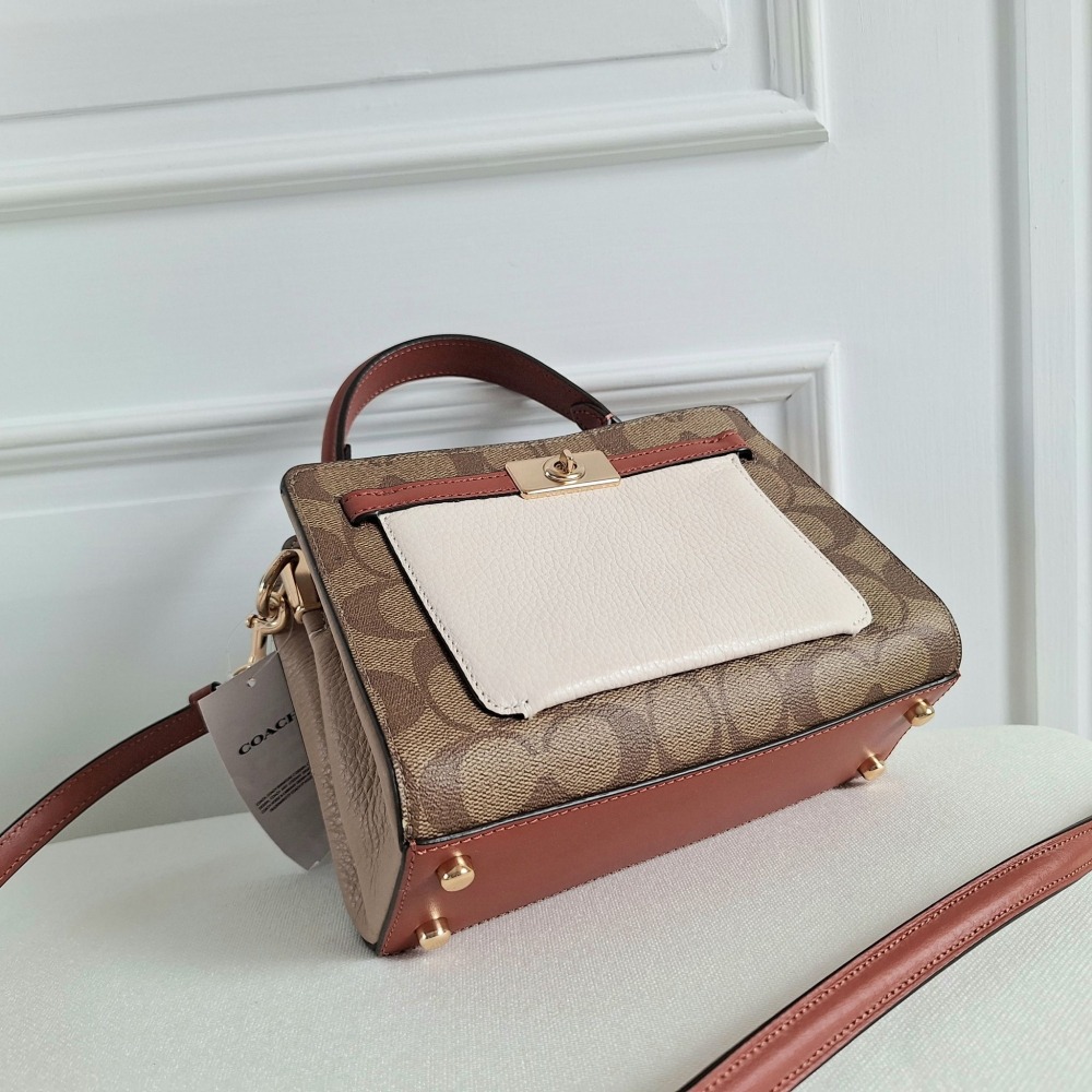 【現貨】COACH Mini Lane 旋轉釦 手提 斜背包 可快速出貨 🐶美國代購正品-細節圖6