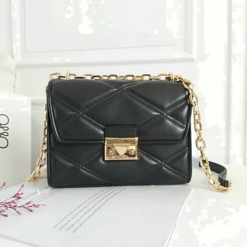 降!【現貨】MICHAEL KORS Mk 新款 SERENA 菱格紋鍊帶包 大款 可快速出貨 🐶美國代購🇺🇲 正品-細節圖2