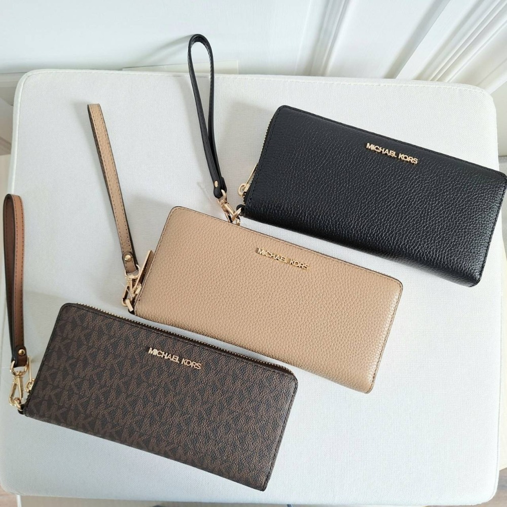 【現貨】MICHAEL KORS Mk長夾 全開式拉鍊長夾 附手拿帶 卡王 禮物 可快速出貨 🐶美國代購正品-細節圖2
