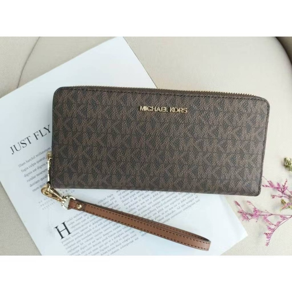【現貨】MICHAEL KORS Mk長夾 全開式拉鍊長夾 附手拿帶 卡王 禮物 可快速出貨 🐶美國代購正品-細節圖5