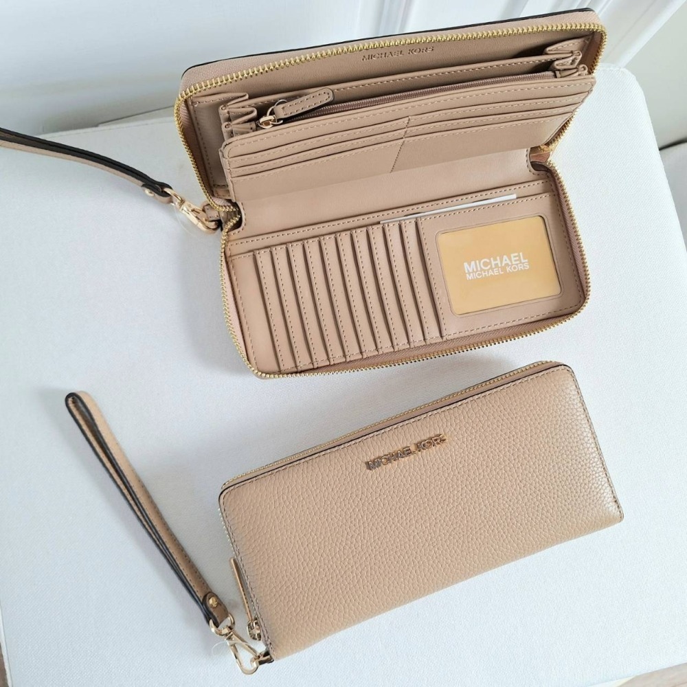 【現貨】MICHAEL KORS Mk長夾 全開式拉鍊長夾 附手拿帶 卡王 禮物 可快速出貨 🐶美國代購正品-細節圖11