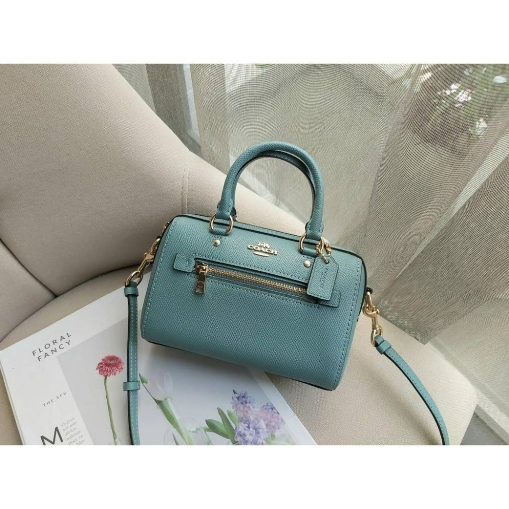 【現貨～湖水綠】Coach 迷你波士頓包 手提 側背 斜背包 迷你包 可快速出貨 🐶美國代購正品-細節圖7