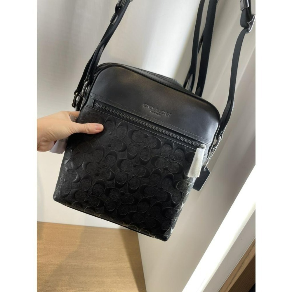 【現貨~黑老花】coach 男飛行包 男用側背包 斜背包 禮物 可快速出貨 🐶美國代購🇺🇲 正品-細節圖3