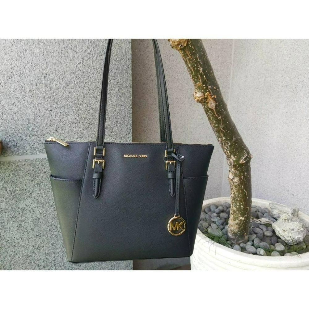 【現貨】MICHAEL KORS MK 雙側口袋 防刮皮革 托特包 可放A4  快速出貨 🐶美國代購正品-細節圖3