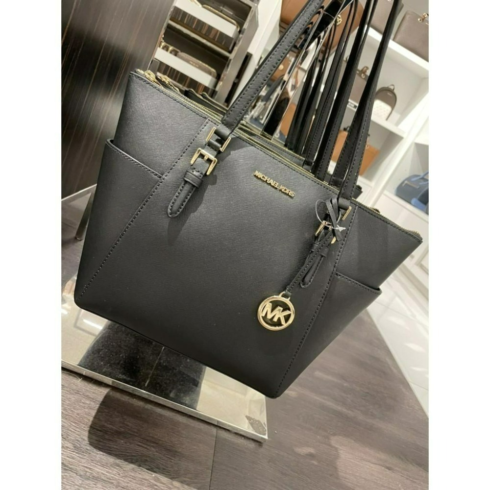 【現貨】MICHAEL KORS MK 雙側口袋 防刮皮革 托特包 可放A4  快速出貨 🐶美國代購正品-細節圖4