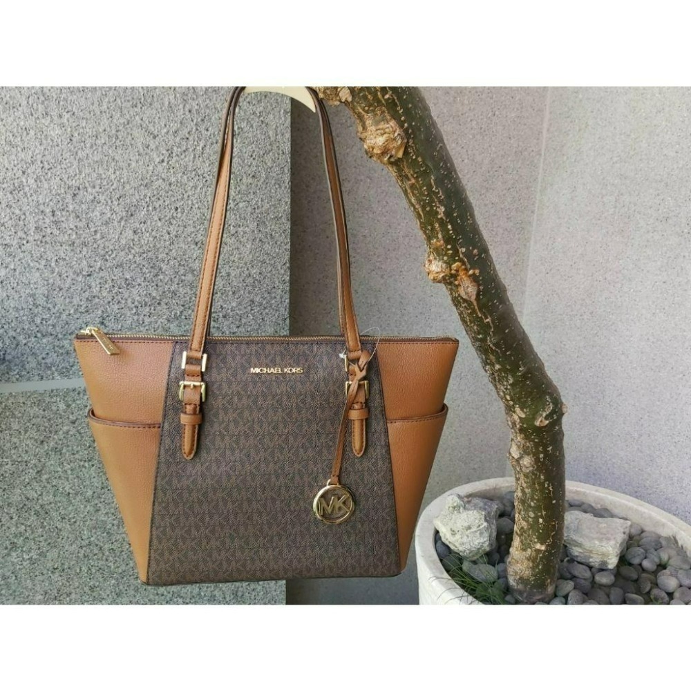 【現貨】MICHAEL KORS MK 雙側口袋 防刮皮革 托特包 可放A4  快速出貨 🐶美國代購正品-細節圖6