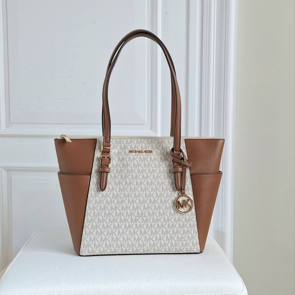 【現貨】MICHAEL KORS MK 雙側口袋 防刮皮革 托特包 可放A4  快速出貨 🐶美國代購正品-細節圖8