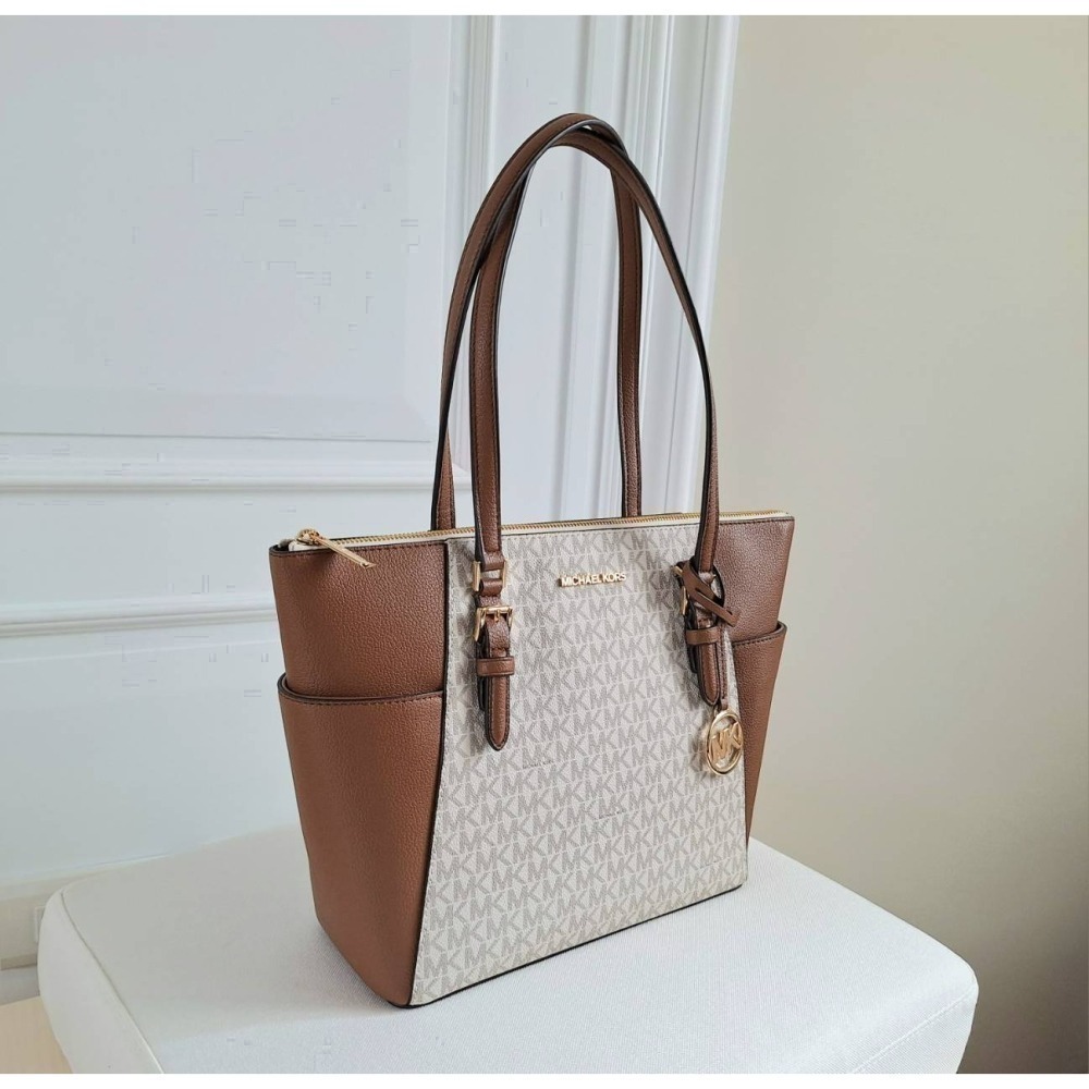 【現貨】MICHAEL KORS MK 雙側口袋 防刮皮革 托特包 可放A4  快速出貨 🐶美國代購正品-細節圖9