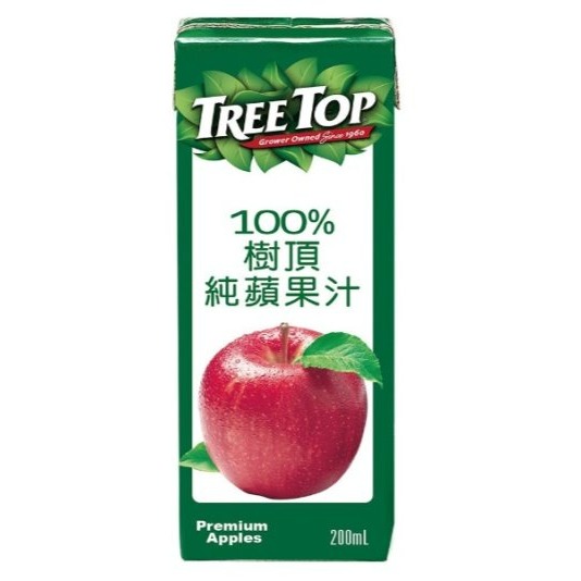 【嚴選SHOP】TreeTop 樹頂 200ML鋁箔包 100% 純果汁 蘋果汁 蜜桃 蔓越莓 柳橙 石榴莓【Z119】-細節圖2