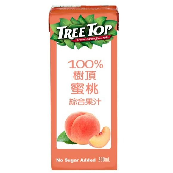 【嚴選SHOP】TreeTop 樹頂 200ML鋁箔包 100% 純果汁 蘋果汁 蜜桃 蔓越莓 柳橙 石榴莓【Z119】-細節圖6