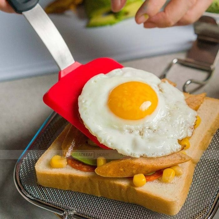 【嚴選SHOP】BreadLeaf 紅色平底小煎鏟 前端超薄設計鍋鏟 矽膠料理鏟 餅乾曲奇鏟 鏟子 小紅鏟【B117】-細節圖5