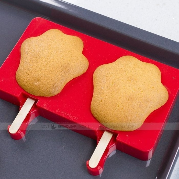 【嚴選SHOP】Breadleaf 2連貓爪造型冰棒模 雪糕模具 食品級矽膠 DIY烘焙模具【B068】-細節圖5