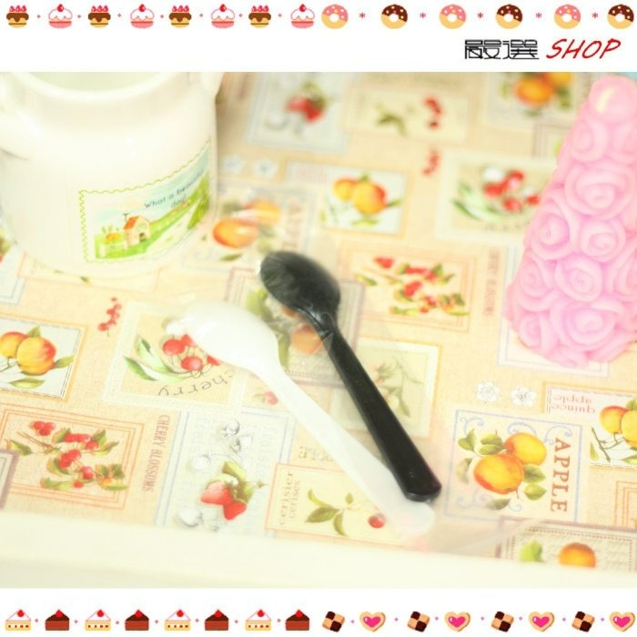 【嚴選SHOP】30入 黑色白色獨立包裝 布丁湯匙 單支裝 塑膠湯匙【W006】-細節圖3