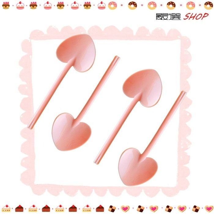 【嚴選shop】30入 愛心湯匙 布丁匙 免洗餐具 甜點湯匙 塑膠餐具 冰淇淋 布丁 鏟子 奶酪 餐具【W005】-細節圖3