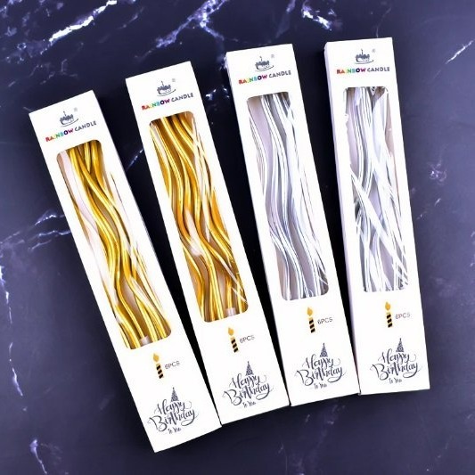 【嚴選SHOP】曲線鍍金蠟燭 生日蠟燭 蛋糕蠟燭 無煙蠟燭 金色 銀色 蠟燭 生日蛋糕 創意 婚慶 派對蠟燭【K262】-細節圖3