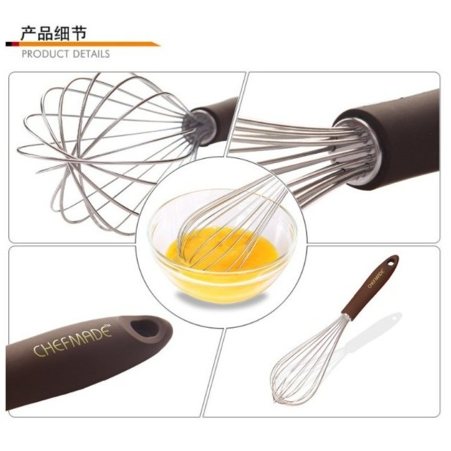 【嚴選SHOP】Chefmade 學廚 打蛋器 攪拌器手持手動打蛋器304不銹鋼家用手動打蛋器雞蛋攪拌器【WK9214】-細節圖4