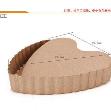 【嚴選SHOP】學廚 愛心型 4吋 不沾迷你活底派盤&塔模 心形模具 水果塔 波浪邊 烤盤 WK9025【K026】-細節圖3