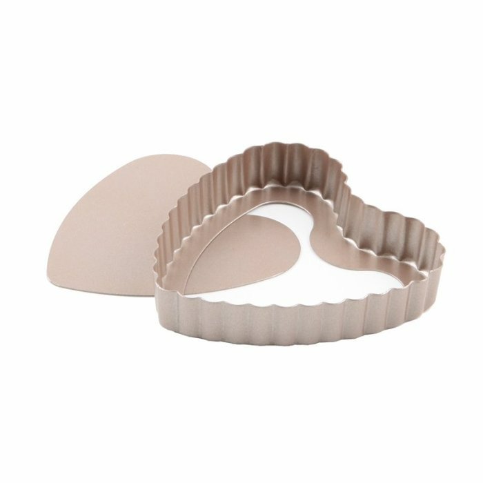 【嚴選SHOP】學廚 愛心型 4吋 不沾迷你活底派盤&塔模 心形模具 水果塔 波浪邊 烤盤 WK9025【K026】-細節圖5