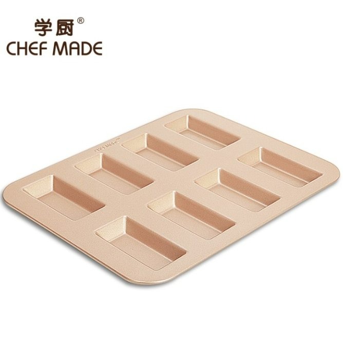 【嚴選SHOP】Chefmade 學廚 8連不沾費南雪蛋糕模 費南雪模 8連長方形烤盤 曲奇餅干模 烤模【WK9324】-細節圖2