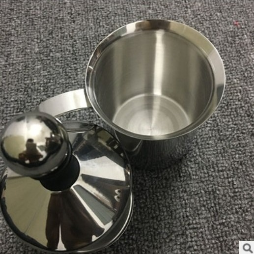 【嚴選SHOP】304不鏽鋼打奶泡器400CC 加厚 手動打奶泡器 雙層濾網 打奶泡杯 食品級 咖啡奶泡壺【K103】-細節圖6