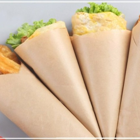 【嚴選SHOP】195張 牛皮漢堡包装纸 淋膜防油防水紙 蛋糕 西點托盤紙漢堡纸餐盤纸防油纸包装油纸【K059】-細節圖6