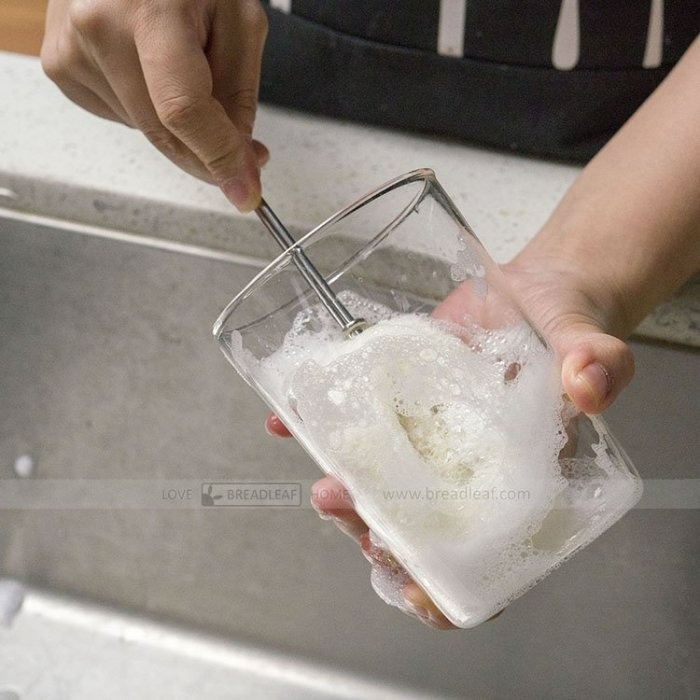 【嚴選SHOP】不鏽鋼手柄杯刷 簡約長柄玻璃杯奶瓶刷 海綿刷 可拆換 茶杯刷子 海綿替換組 長刷【B104】廚房海綿刷-細節圖3