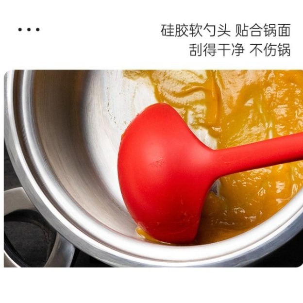 【嚴選SHOP】耐熱全包矽膠湯勺 長柄杓 矽膠杓 矽膠湯匙 勺子 矽膠匙 鍋勺 盛粥勺 大湯勺 稀飯勺 湯匙【K233】-細節圖6