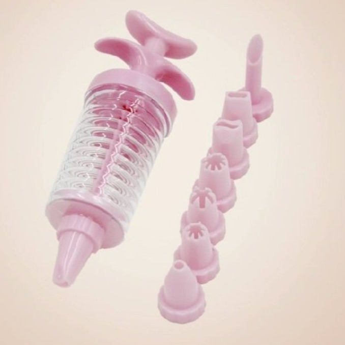 【嚴選SHOP】7花嘴+裱花槍 擠花神器 塑料套裝 透明裱花器 裱花蛋筒 奶油擠花器 餅乾泡芙擠花 曲奇槍【K173】-細節圖4