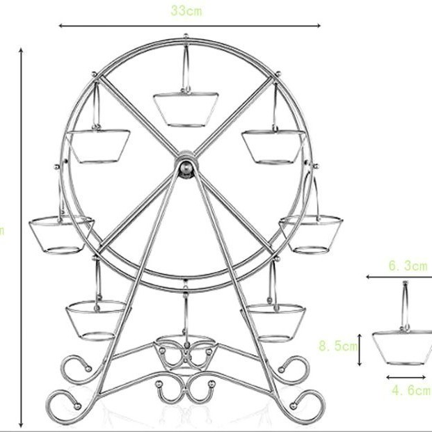 【嚴選SHOP】歐式8杯旋轉摩天輪杯子蛋糕架 婚禮甜品台 纸杯蛋糕展示架 派對蛋糕座 喜慶生日 置物架【K064】-細節圖4