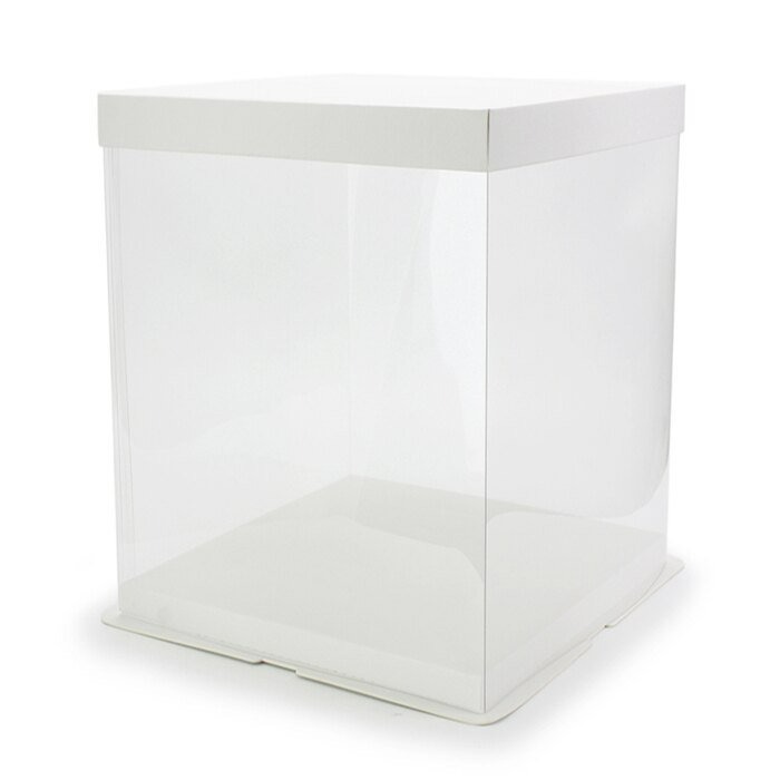 【嚴選SHOP】白色 三層 加高透明生日蛋糕盒 透明塑膠盒 蛋糕盒 透明盒 包裝盒 禮物盒 加高芭比盒 紙盒【C151】-細節圖2