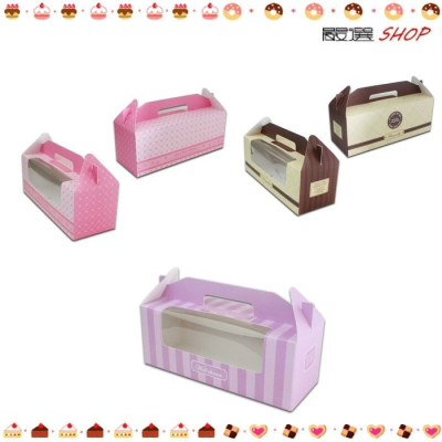 【嚴選shop】3格 透明儲窗 三色手提盒 馬芬盒 杯子蛋糕盒 慕斯 奶酪 月餅盒 包裝盒 禮盒 蛋塔盒【C076】