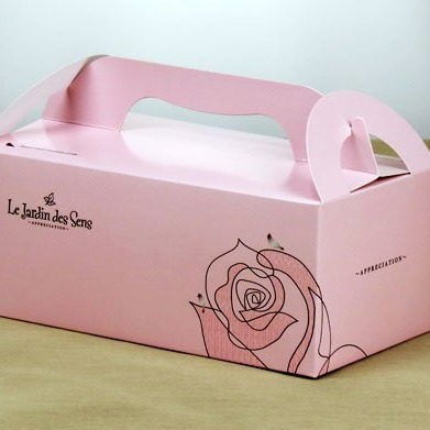 【嚴選SHOP】🍰粉玫瑰 手提餐盒（中） 外帶盒 蛋糕盒 包裝盒 紙盒 烘焙 外帶提盒【C043】