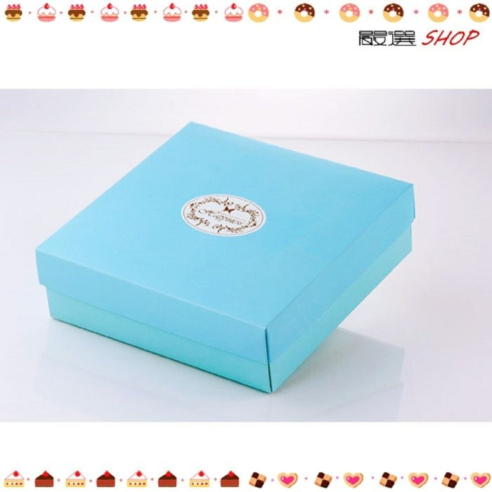 【嚴選SHOP】藍色低盒 乳酪蛋糕盒 包裝盒 餅乾盒 糖果盒 杯子蛋糕 布丁燒盒 外帶盒 禮盒 紙盒 【C010】-細節圖2