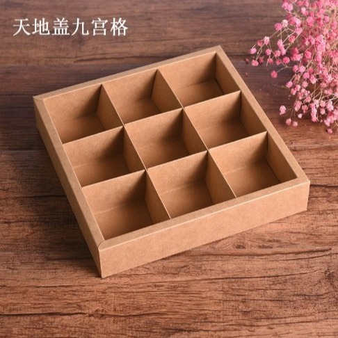 【嚴選SHOP】九宮格牛皮紙盒 9格牛皮紙盒 牛皮紙盒 麵包包裝盒 月餅包裝盒 牛皮紙袋 紙袋 蛋黃酥包裝盒【C168】-細節圖4