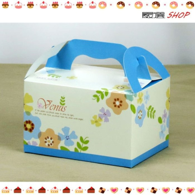 【嚴選SHOP】白色小花 手提餐盒(小) 外帶提盒 蛋糕盒 禮品包裝 婚禮小物 烘焙包裝盒【C047】