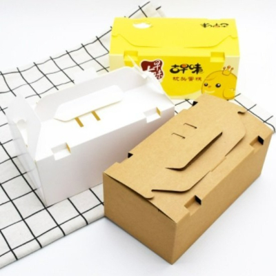 【嚴選SHOP】古早味枕頭蛋糕盒 (附紙托) 手提西點盒 牛皮紙盒 長方盒 古早味蛋糕盒 包裝盒 餐盒 紙盒【C159】