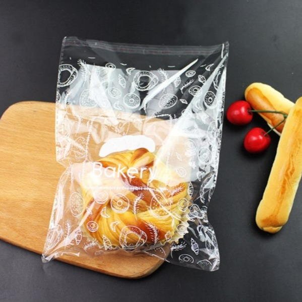 【嚴選SHOP】100入 大麵包自黏袋 麵包自封袋 透明袋 甜甜圈袋 塑膠包裝袋 餅乾袋 封口袋 西點糖果袋【D123】-細節圖3