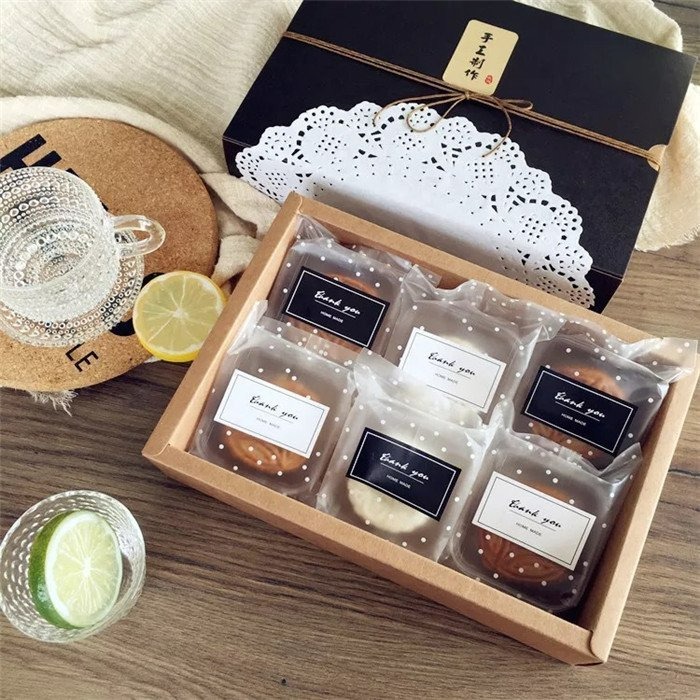 【嚴選SHOP】98入25/50/80/100克 白點點磨砂機封袋 蛋黃酥 餅乾袋 熱封袋月餅袋 平口包裝袋【D081】-細節圖4